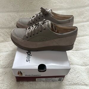Hush Puppies Dasher Mardie Gray Leather Walking Lace Shoes Women’s Size 7 New
